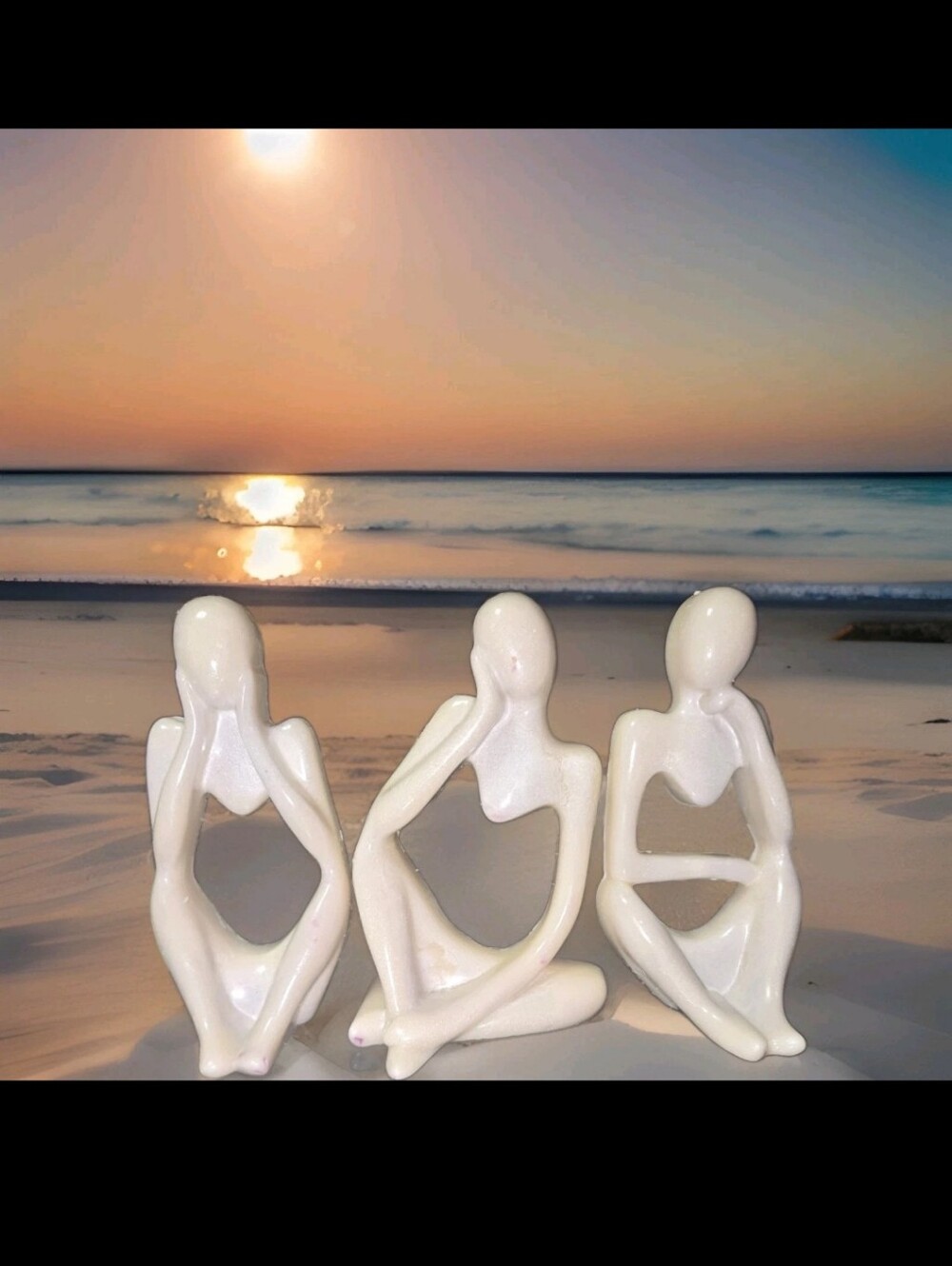 Set Of Three Stoic Thinking Figures